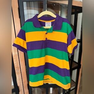 Kaplin Mardi Gras polo boys toddler collar short sleeve shirt tee perlis